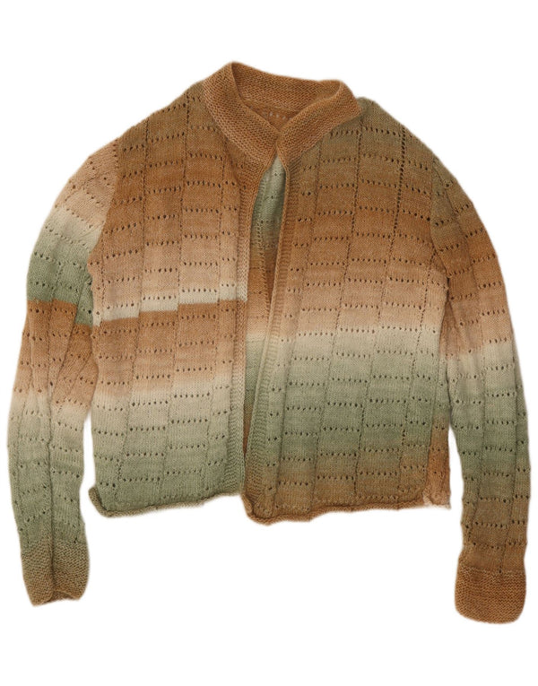Vintage damski sweter rozpinany UK 18 XL w brązowe paski