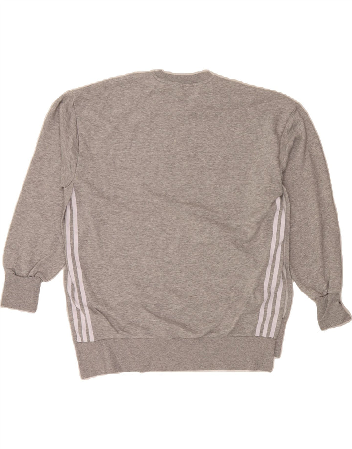 ADIDAS Womens Oversized Sweatshirt Jumper UK 8/10 Small Grey Cotton Vintage Adidas and Second-Hand Adidas from Messina Hembry 