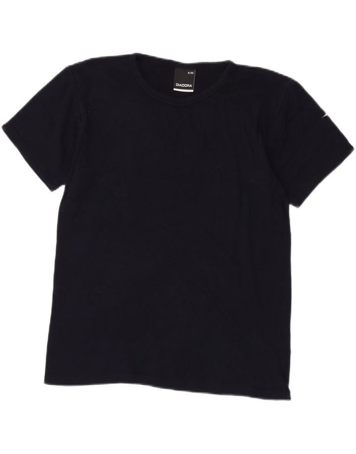 DIADORA Womens T-Shirt Top UK 12 Medium Navy Blue
