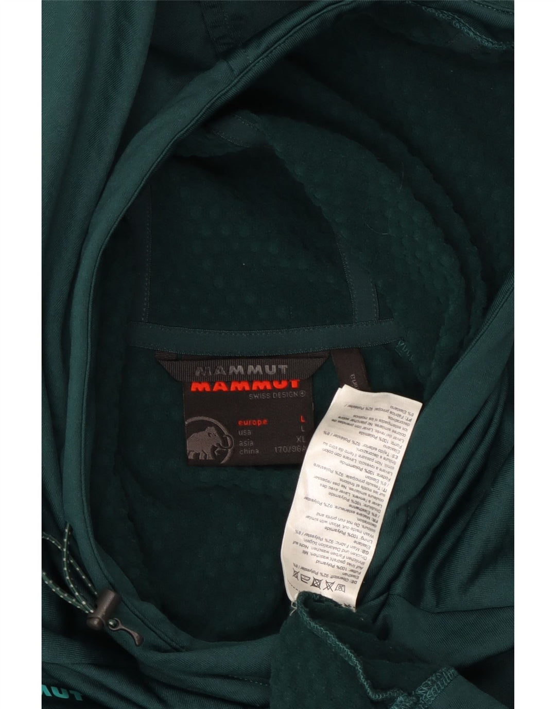 Damski sweter z kapturem MAMMUT UK 16, duży, zielony, poliester