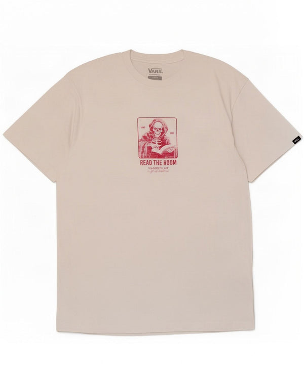 Męski T-shirt Vans o klasycznym kroju z grafiką, średniej wielkości, biały, bawełniany