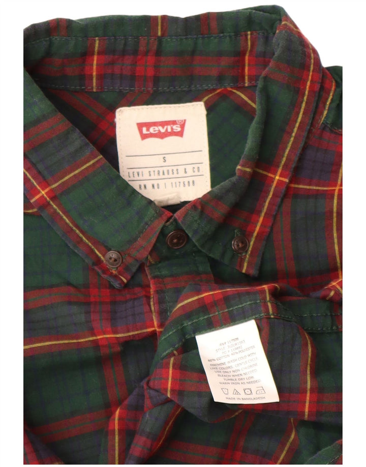 Koszula męska Levi's w małą zieloną kratkę, bawełniana