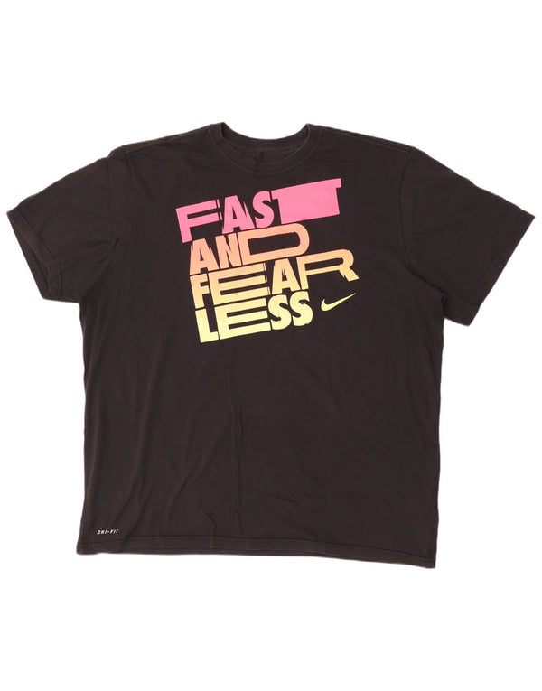 Męski T-shirt Nike Dri Fit z grafiką, 2XL, czarna bawełna