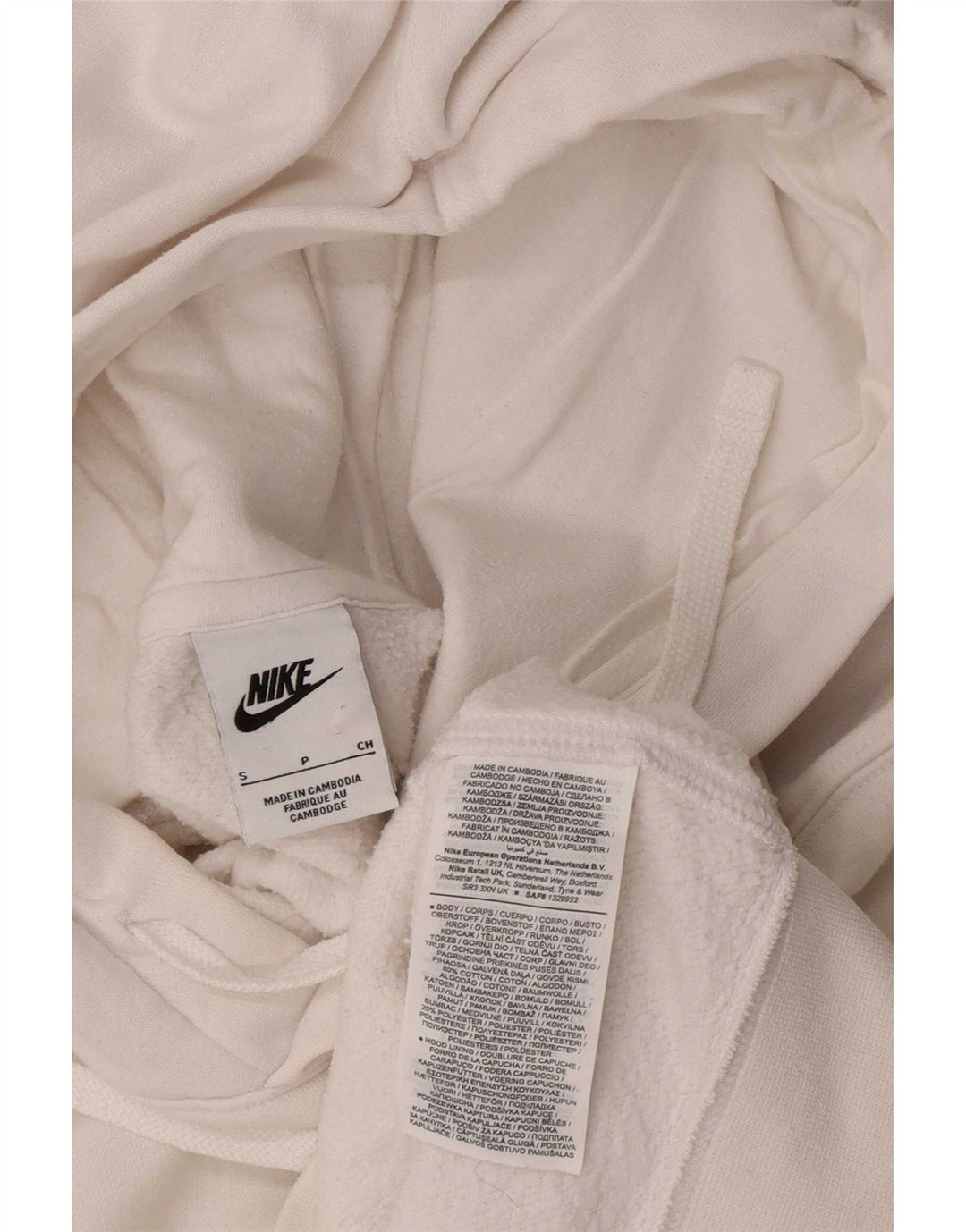 Męski sweter z kapturem Nike, mały, biały, bawełniany