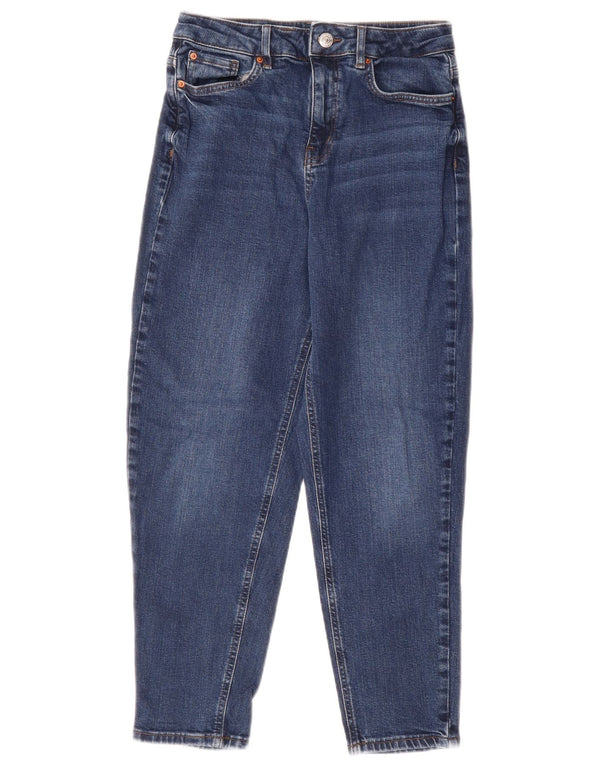 Marks & Spencer Damskie jeansy Mom z wysokim stanem, zwężane UK 10 Small W28 L26 niebieskie