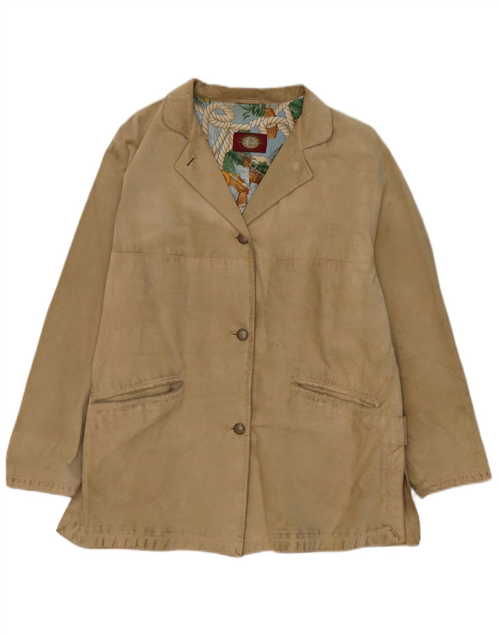 Nazareno Gabrielli Damski oversize'owy zamszowy płaszcz IT 40 Small Beige