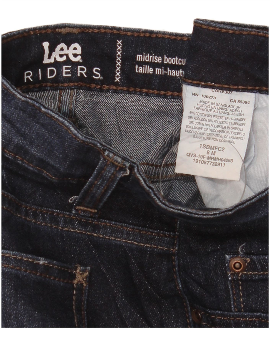 Damskie jeansy Lee Riders Mid Rise Bootcut US 8 Medium W31 L32 Granatowe