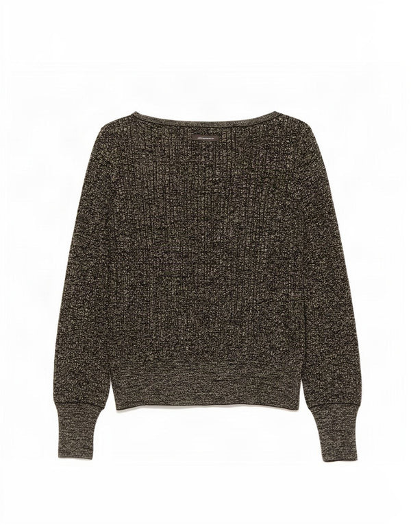 Marks & Spencer Damski sweter z dekoltem w łódkę UK 12 Średni czarny wiskoza