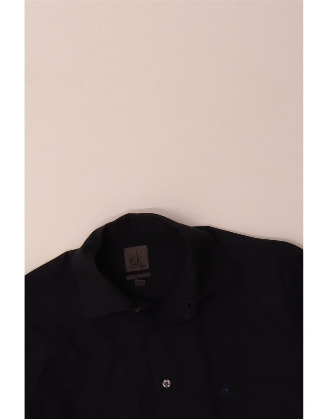 CALVIN KLEIN Męska koszula slim fit, mała, granatowa, bawełniana