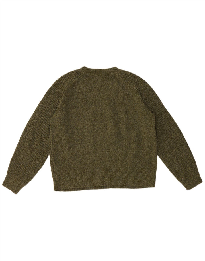 Marks & Spencer Damski Sweter z Dekoltem Łódkowym UK 14 Średni Khaki Melanżowy