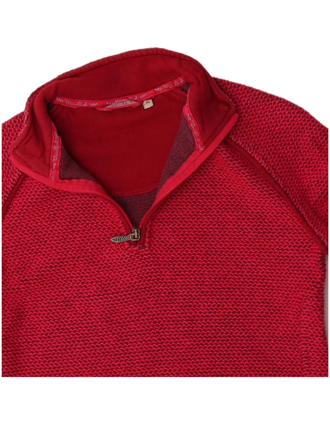 Damski sweter WEIRD FISH z zamkiem błyskawicznym UK 12, średni czerwony