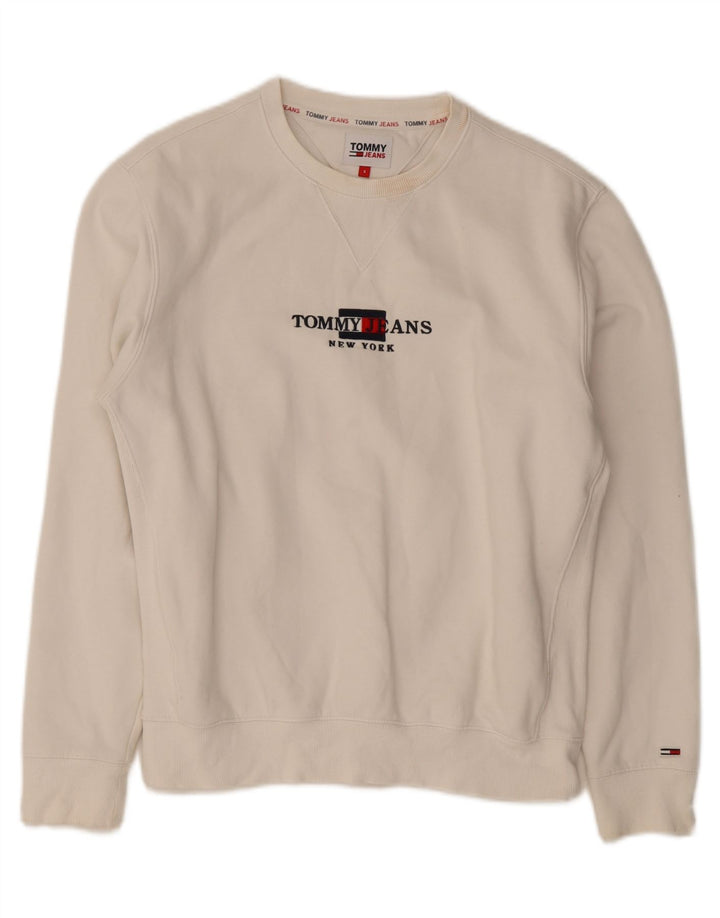 Męska bluza z grafiką Tommy Hilfiger, mała, biała, bawełniana
