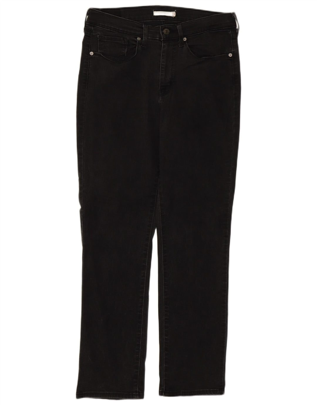 Damskie proste dżinsy LEVI'S z wysokim stanem US 10, duże W30 L30, czarne