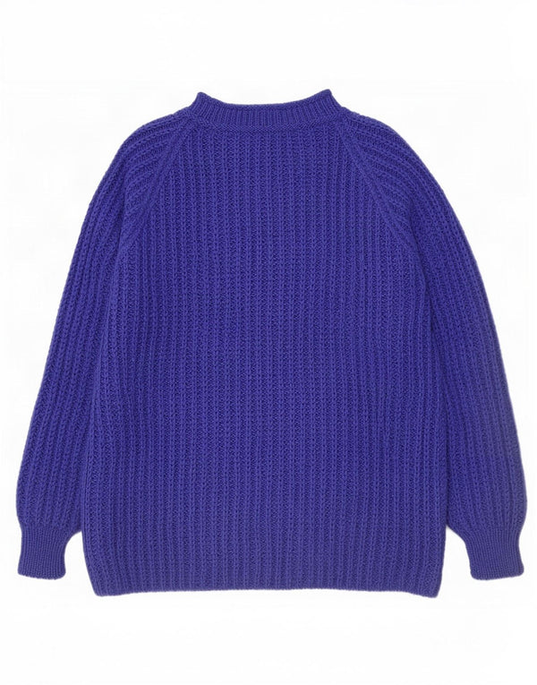 Vintage męski sweter z golfem, średni niebieski