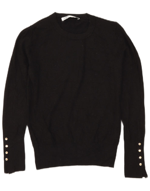 Sweter damski Zara z dekoltem w łódkę UK 10, mały, czarny