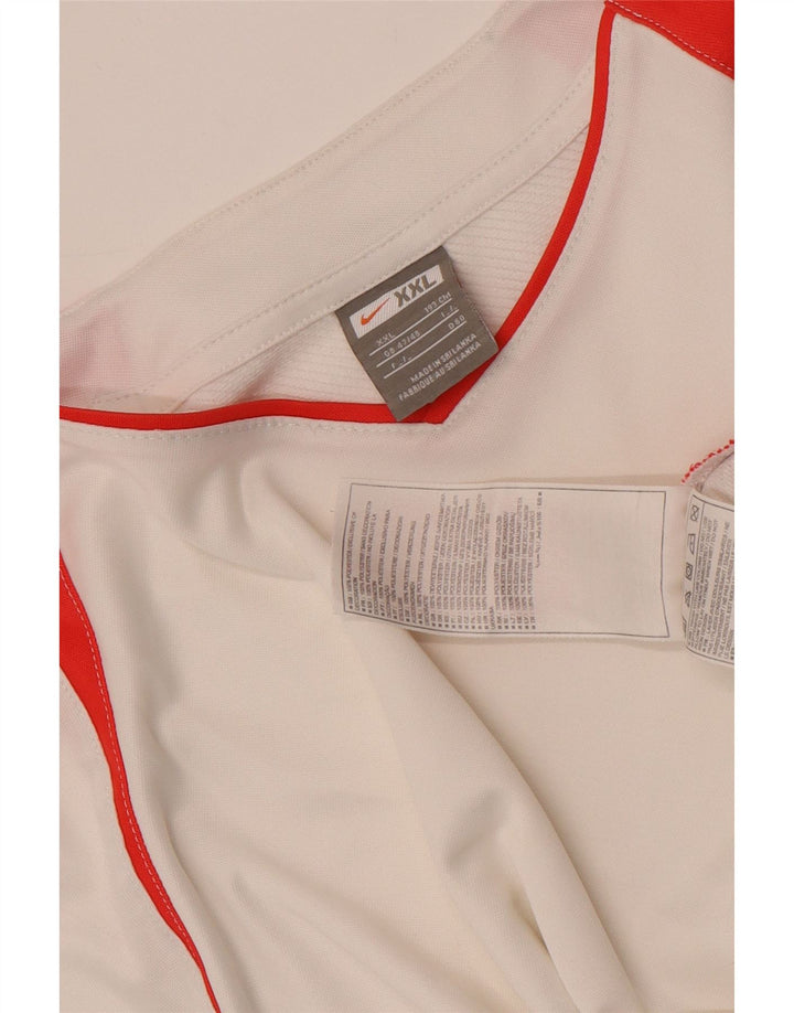 Koszulka męska Nike Top UK 47/48 2XL Biały poliester z blokami kolorów