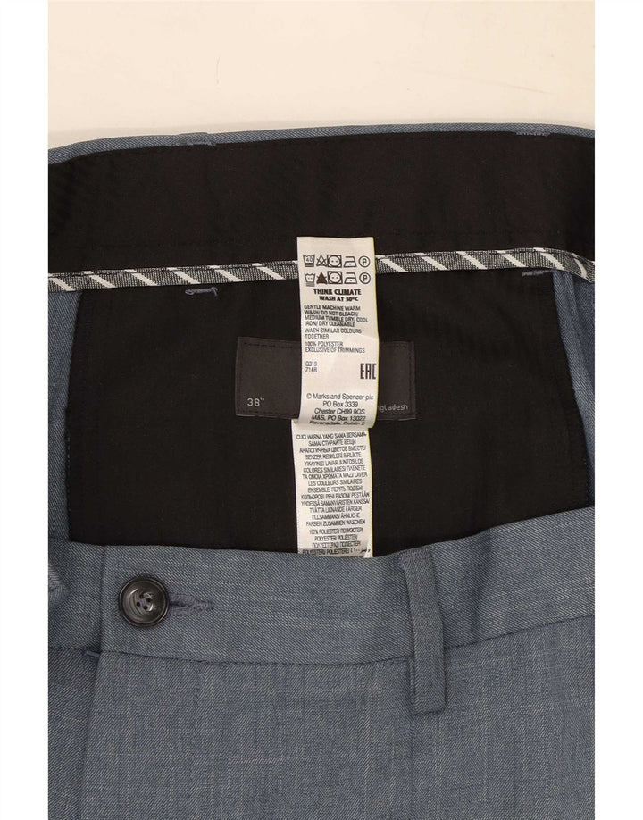 Męskie spodnie typu chino Regular Marks & Spencer W38 L33 Niebieski poliester