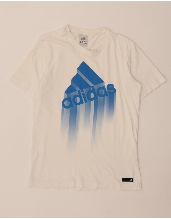 Męska koszulka z grafiką Adidas, mała, biała
