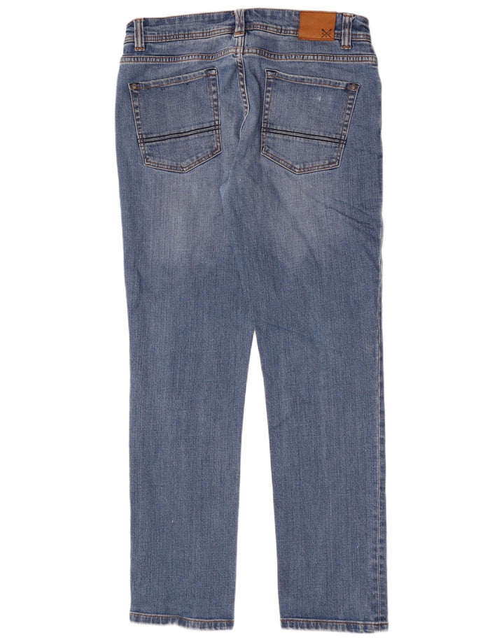 Crew Clothing Damskie proste dżinsy W34 L32 Niebieska bawełna