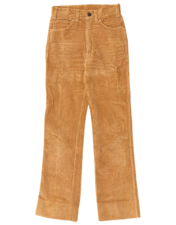Proste sztruksowe spodnie damskie w stylu vintage W25 L29 Brązowa bawełna
