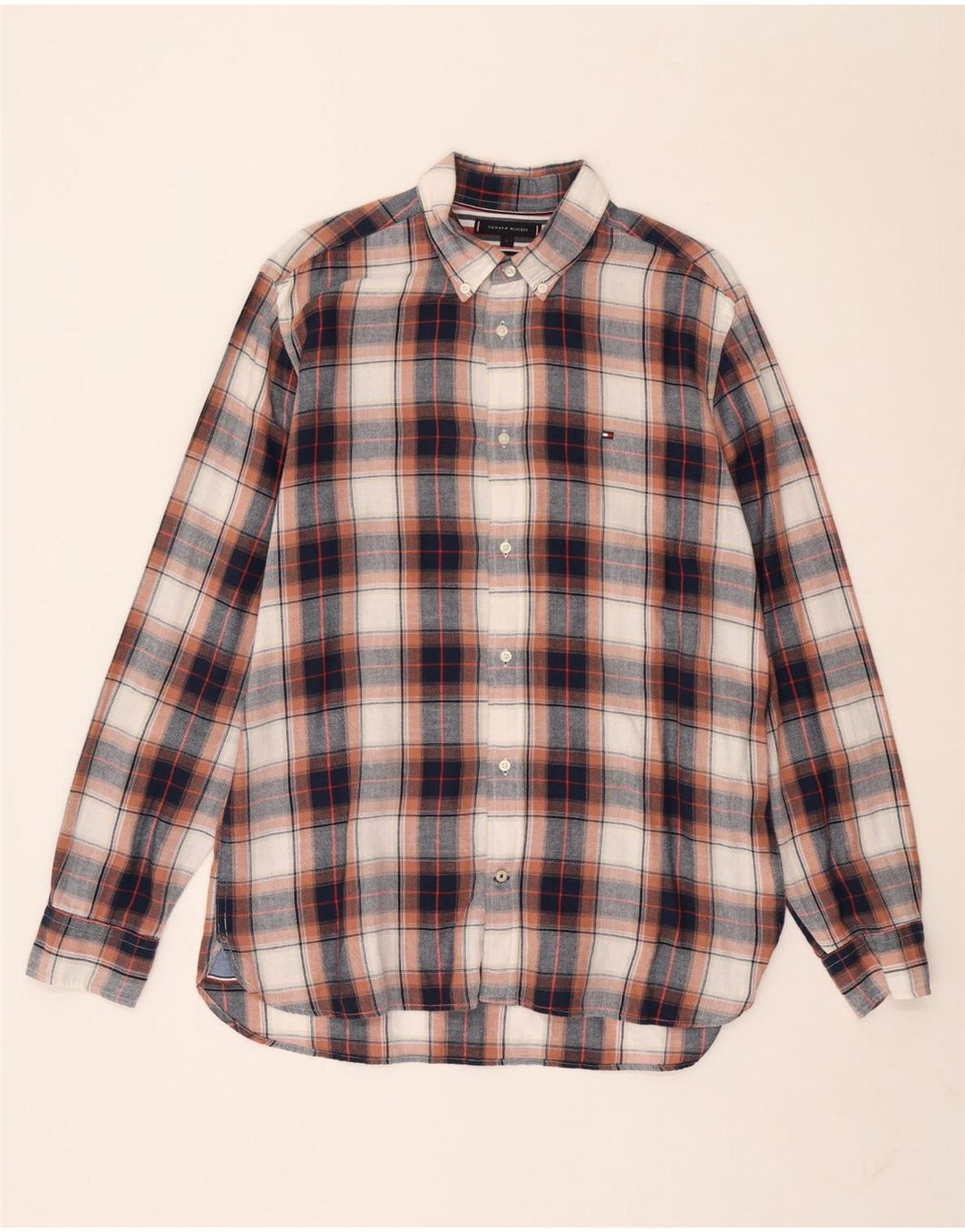 Męska koszula flanelowa Tommy Hilfiger, duża, wielokolorowa, bawełniana w kratę