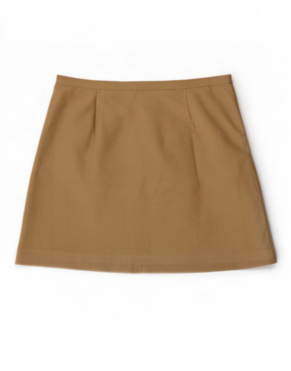 P.S. Firmowa damska mini spódniczka UK 16 duża, W30, khaki, poliester