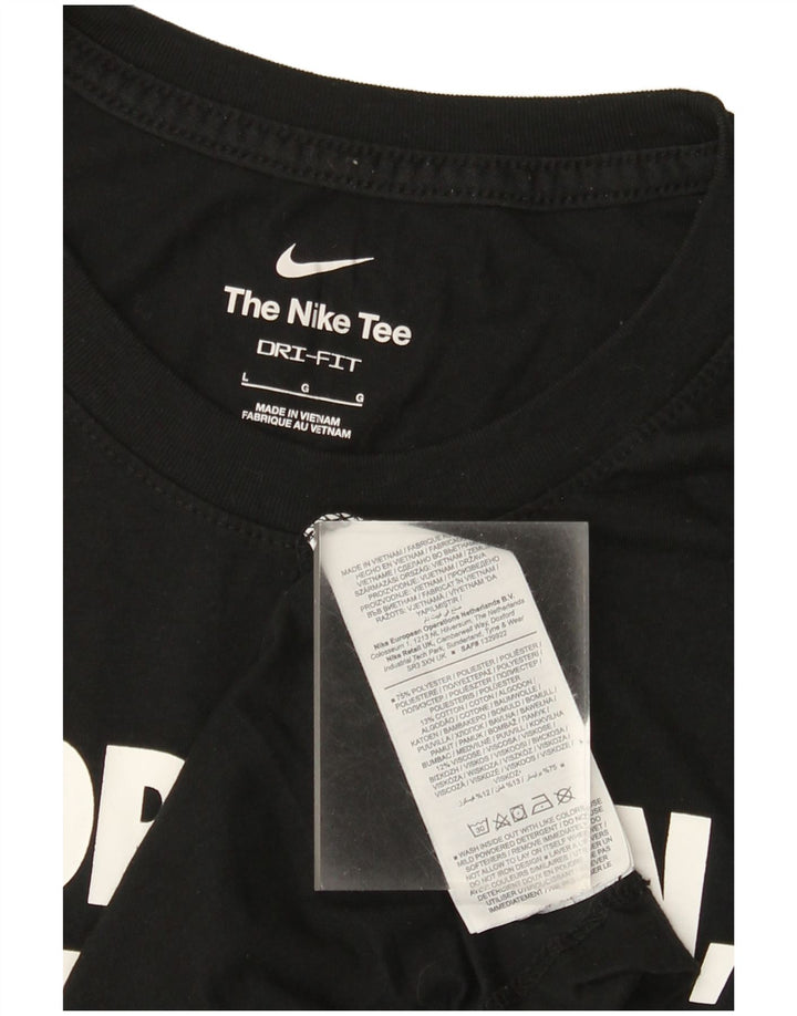 Męski T-shirt Nike Dri Fit z grafiką, duży, czarny poliester
