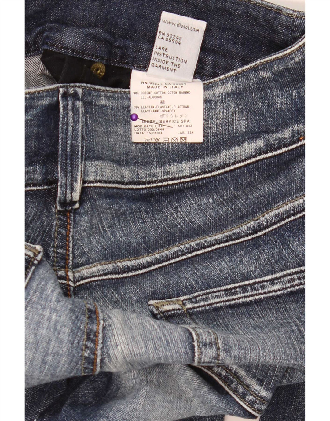 Damskie jeansy Bootcut Diesel W27 L29 Niebieskie bawełniane