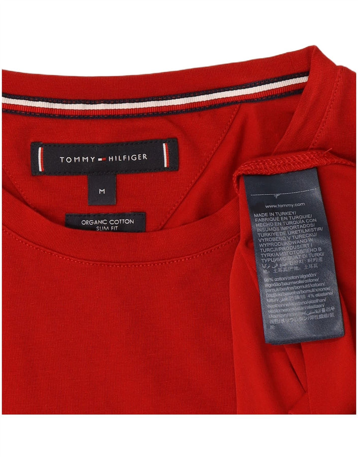 TOMMY HILFIGER Mens Slim Fit T-Shirt Top Medium Red Cotton