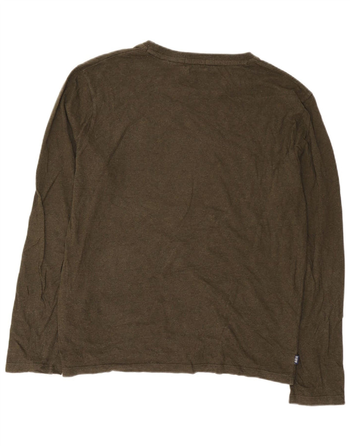 Męski top Superdry z długim rękawem, XL, khaki, bawełniany