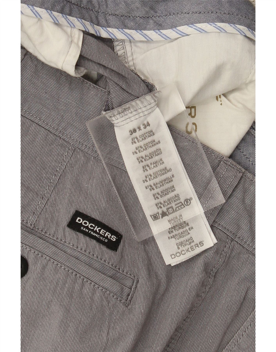 Męskie spodnie chino Dockers Extra Sim Fit W36 L34 Szara bawełna