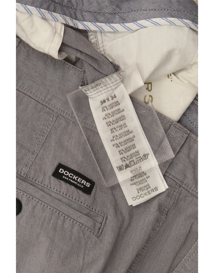 Męskie spodnie chino Dockers Extra Sim Fit W36 L34 Szara bawełna