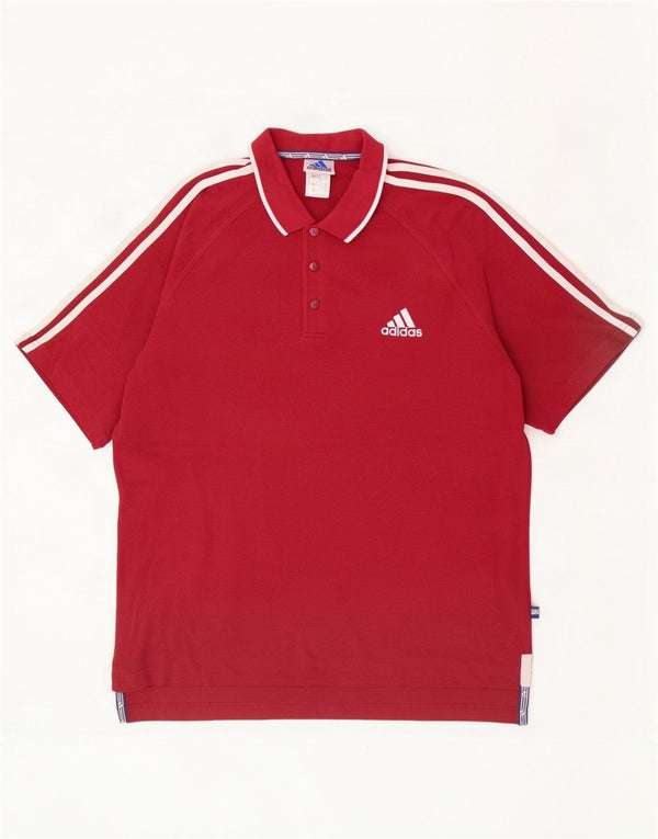 Męska koszulka polo Adidas UK 40/42 Średnia bordowa bawełna
