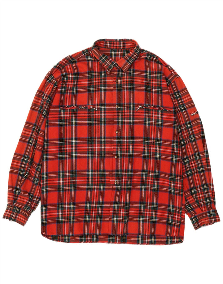Vintage męska koszula flanelowa XL w czerwoną kratę