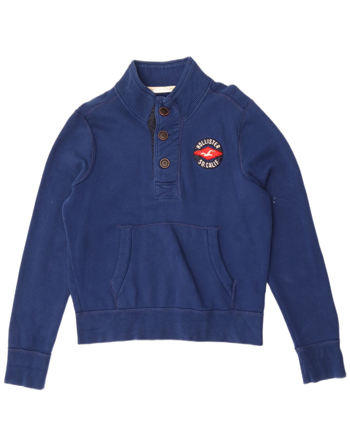 Męska bluza z kapturem Hollister, duża, niebieska, bawełniana