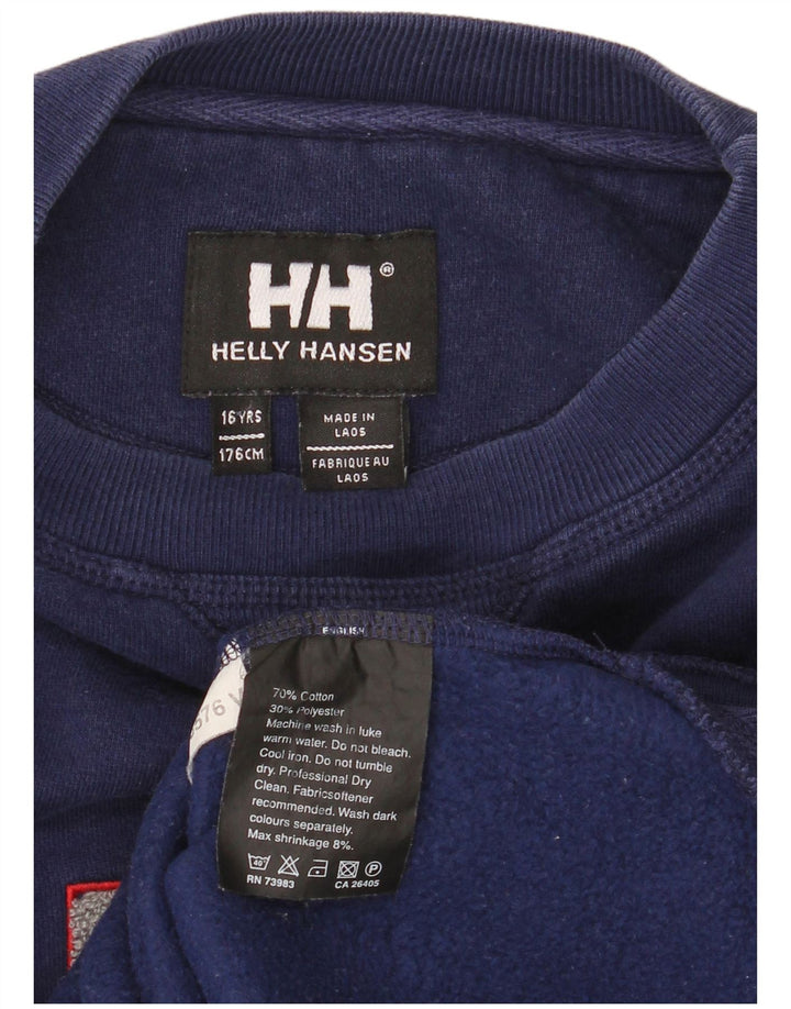 Bluza chłopięca Helly Hansen z grafiką, 15-16 lat, granatowa, bawełniana