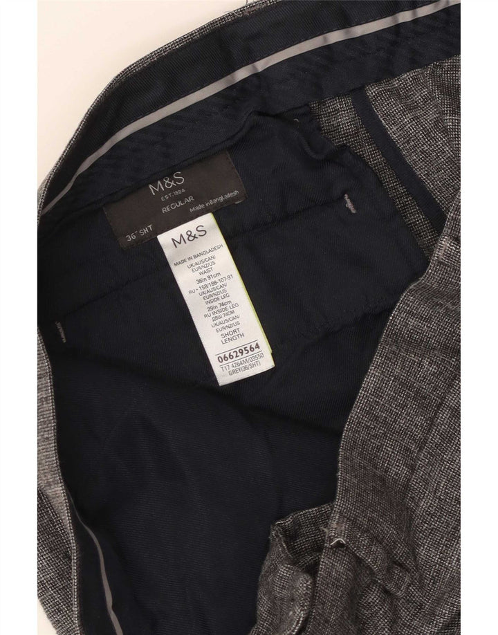 Męskie spodnie chino Marks & Spencer W36 L28 Szary poliester