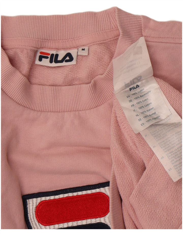 Damska bluza z grafiką Fila, UK 14, średnia różowa bawełna