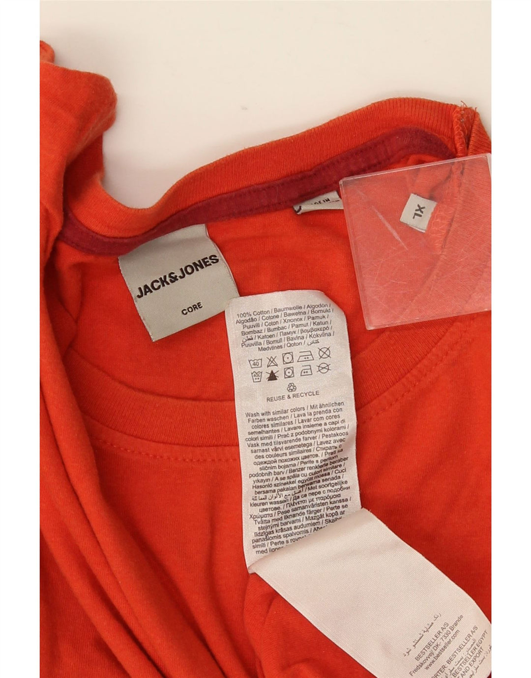 T-shirt męski JACK & JONES, XL, pomarańczowy, bawełniany