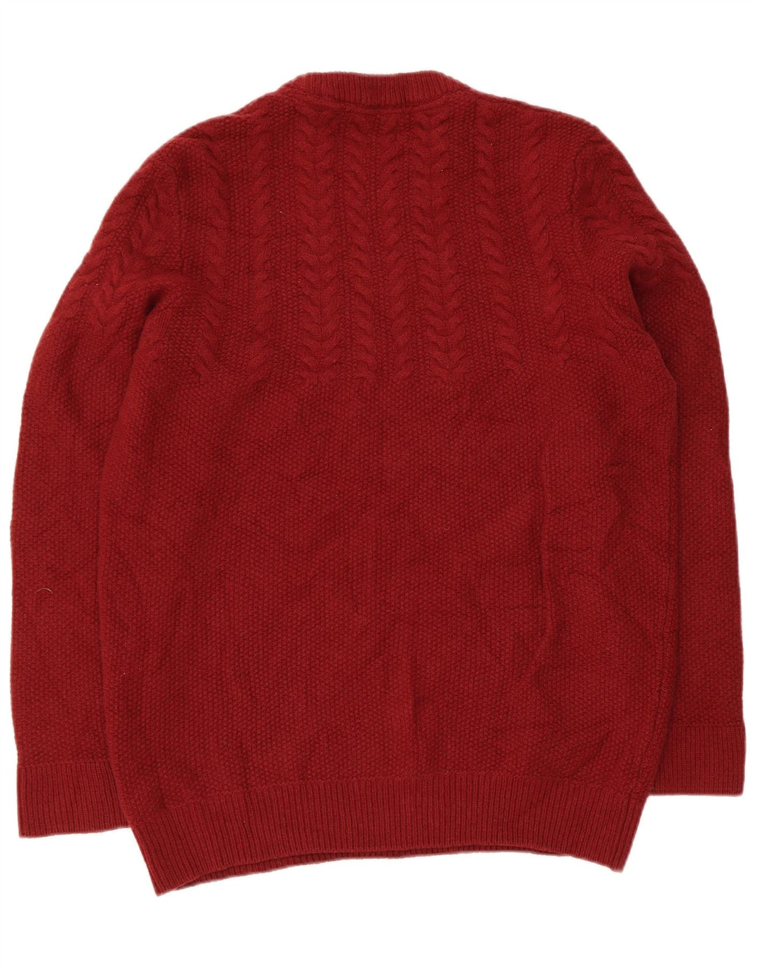 Męski sweter z okrągłym dekoltem Barbour, średnia bordowa wełna