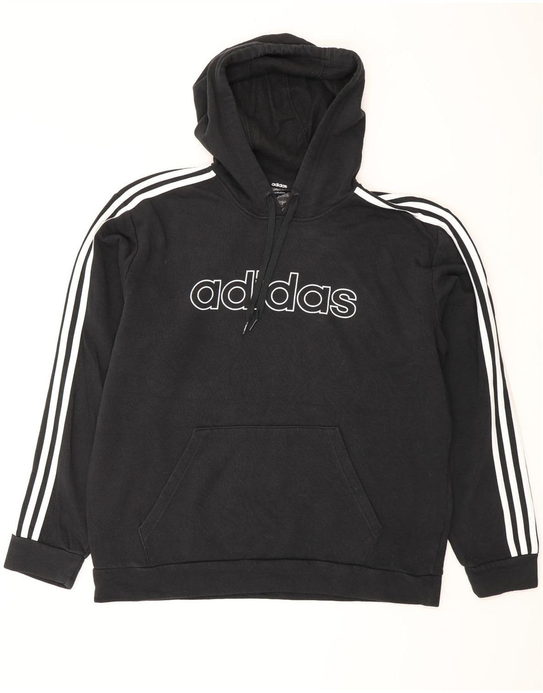 Męski sweter z kapturem ADIDAS z grafiką, duży, czarny, bawełniany