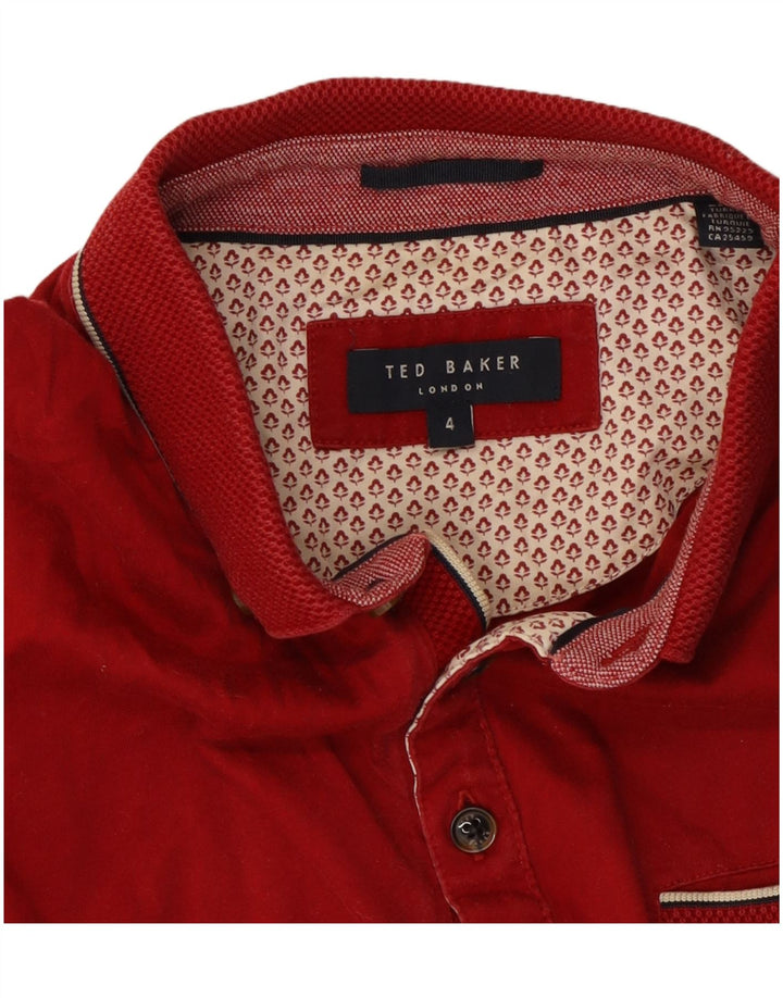 Męska koszulka polo Ted Baker, rozmiar 4, duża, czerwona, bawełniana