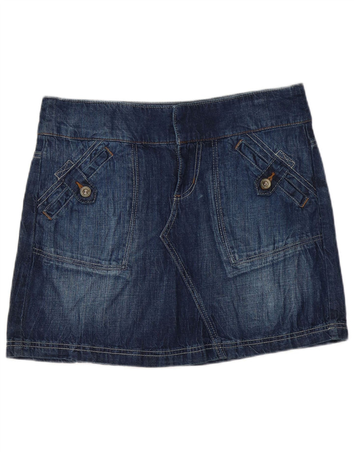 Dkny Damska mini spódniczka dżinsowa US 8 Medium W32 niebieska