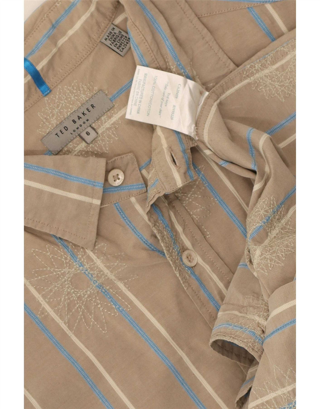 Koszula męska Ted Baker, rozmiar 6, 2XL, beżowa, bawełniana w paski