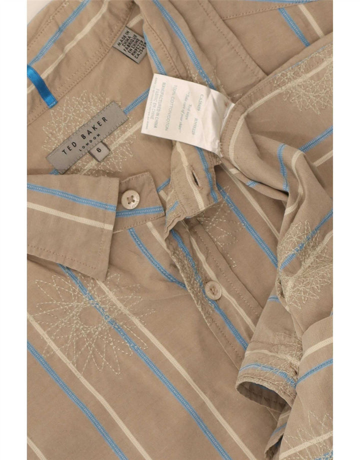 Koszula męska Ted Baker, rozmiar 6, 2XL, beżowa, bawełniana w paski