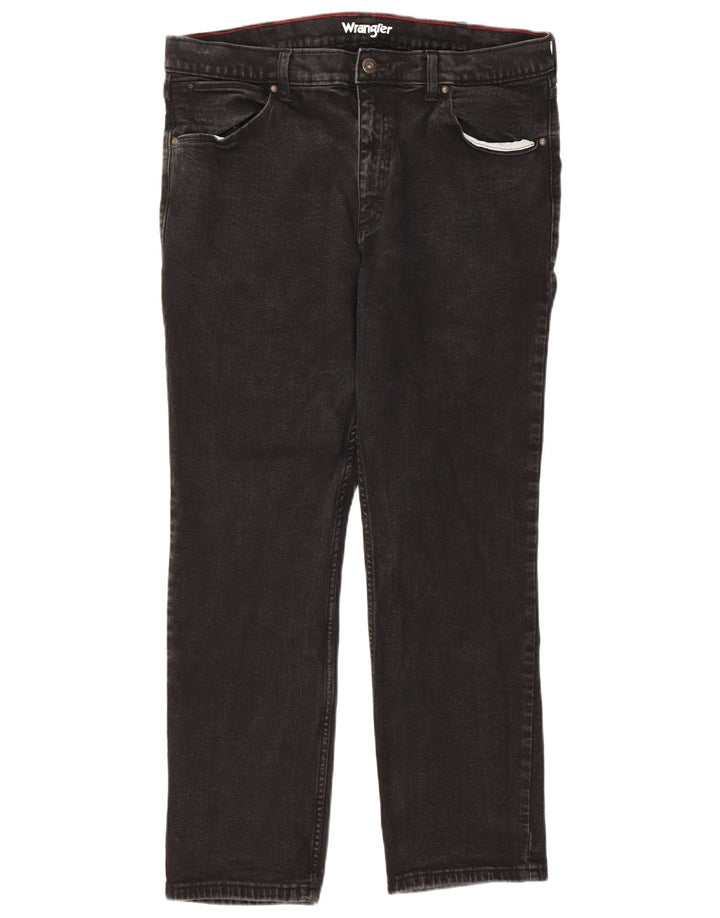 Męskie jeansy Wrangler Regular Straight W38 L30 Czarna bawełna