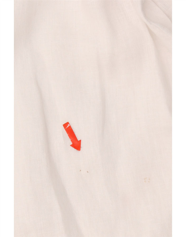 Damska koszula oversize Joules UK 8 Small, biała, lniana w kwiaty