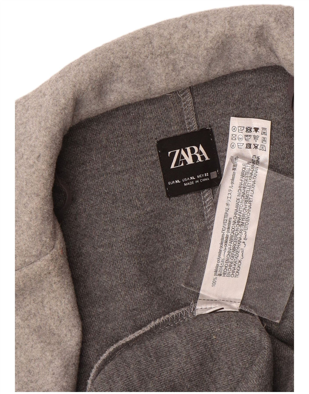Damski otwarty płaszcz ZARA UK 18 XL, szary, poliester