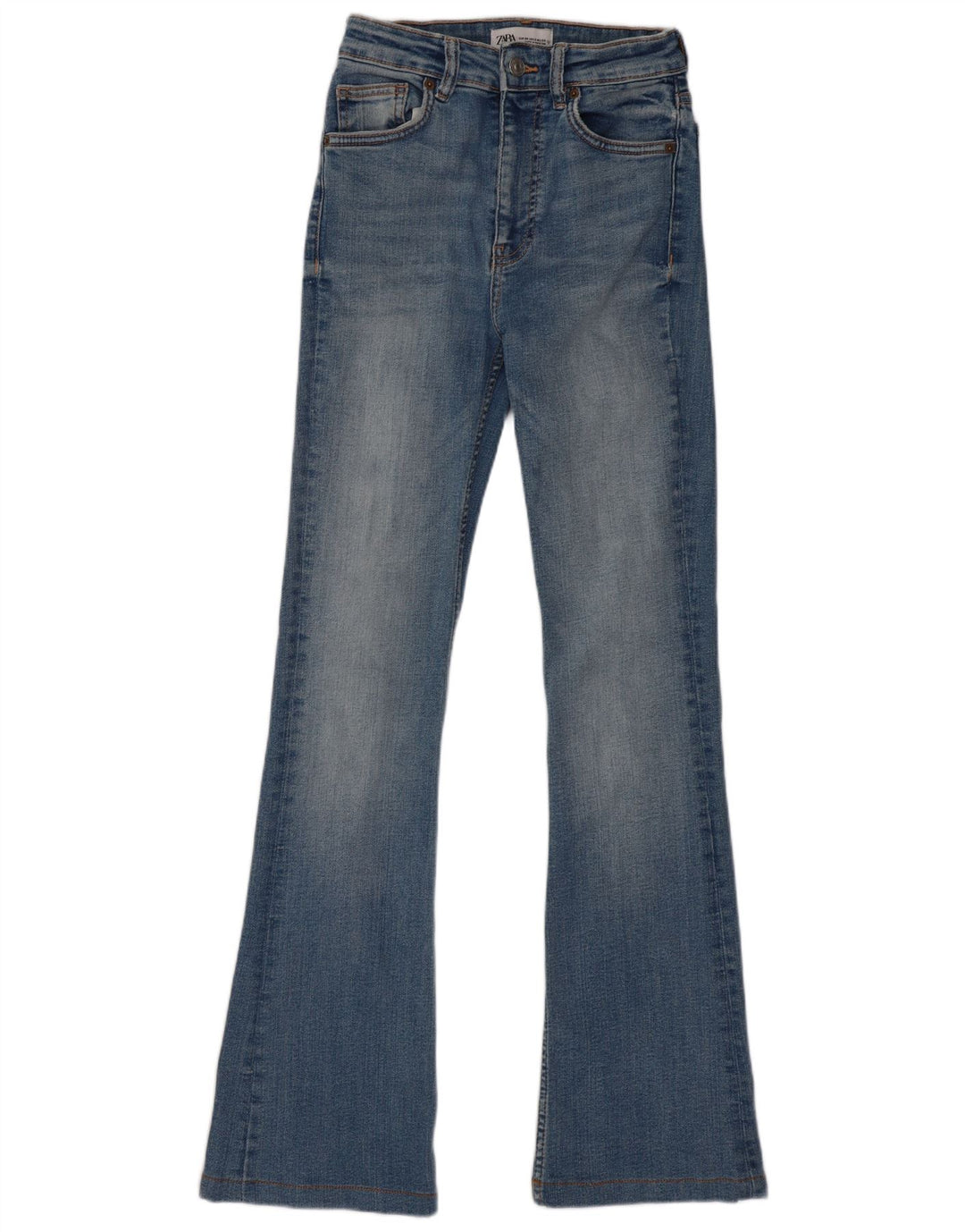 Damskie jeansy rozkloszowane Zara EU 34 2XS W24 L30 Niebieskie