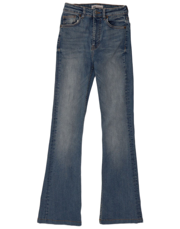 Damskie jeansy rozkloszowane Zara EU 34 2XS W24 L30 Niebieskie